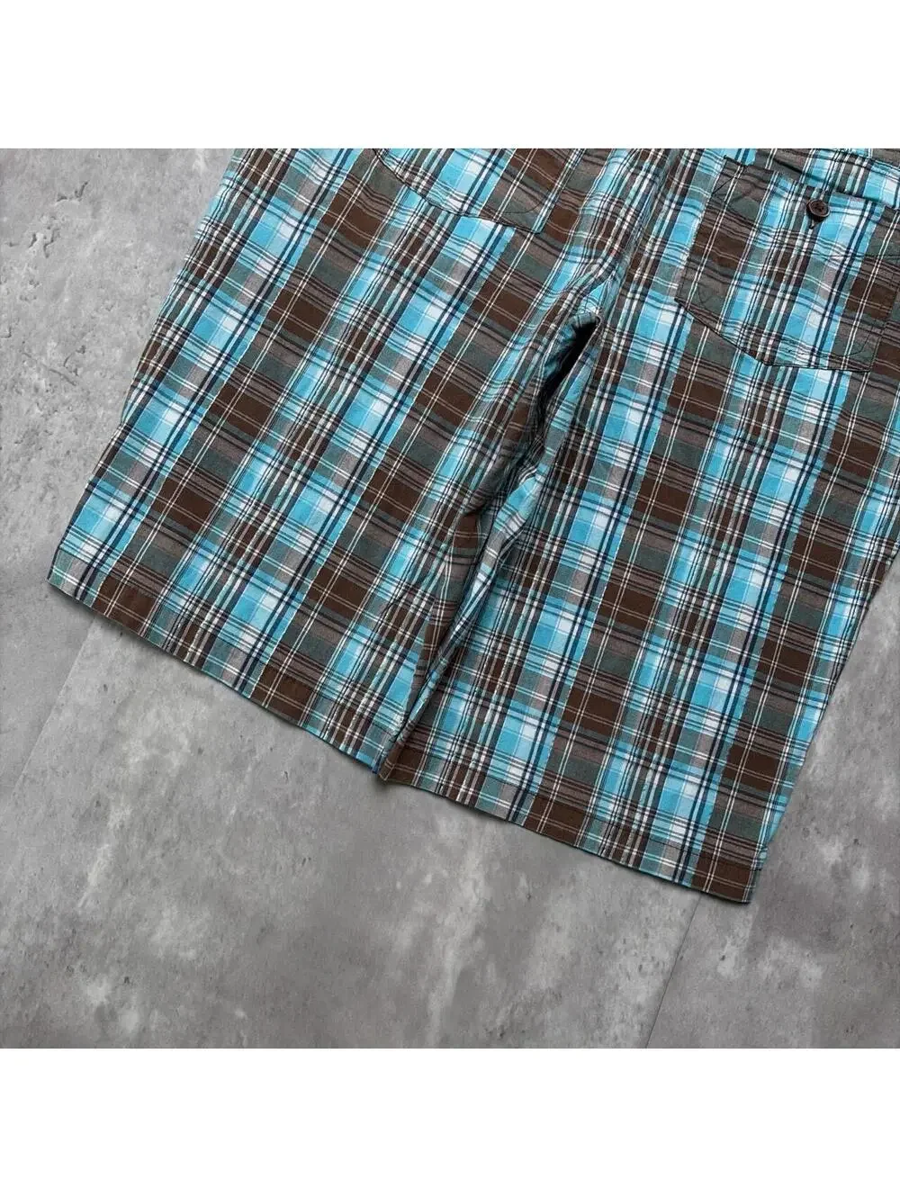 Y2K Teal Deja Bleu Grunge Gothic Plaid Skater Shorts